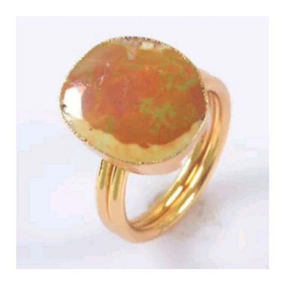 Jewelry - Genuine howlite turquoise opal  ring 7.25